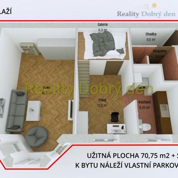 Prodej 2+1 s parkovacím místem, Zacpalova, Opava