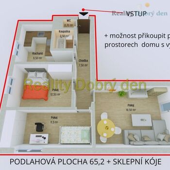 Prodej 3+1 s lodžií, Hany Kvapilové, Opava